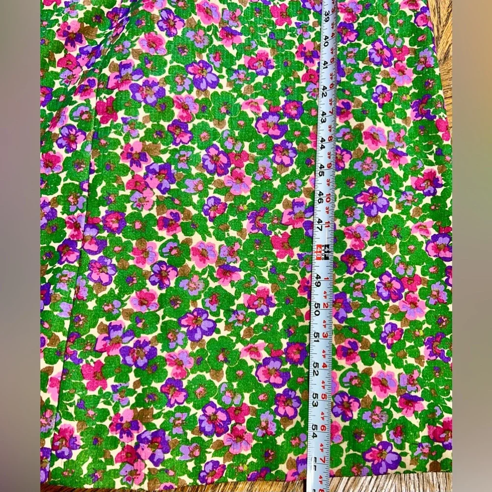 VINTAGE Flower Power‎ bold psychedelic floral long maxi dress gown polyester 60s